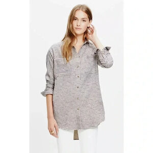 Madewell Stripe Flannel Sunday Shirt Size Small